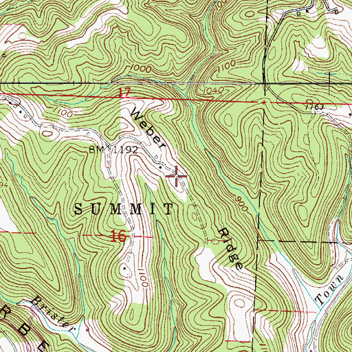 Topographic Map of Weber Ridge, OH
