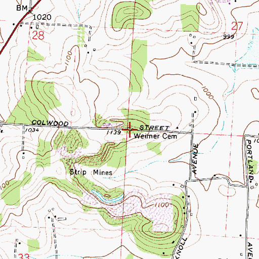 Topographic Map of Weimer Cemetery, OH