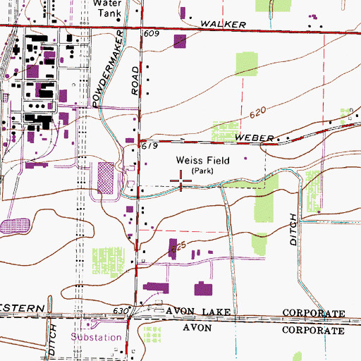 Topographic Map of Weiss Field, OH