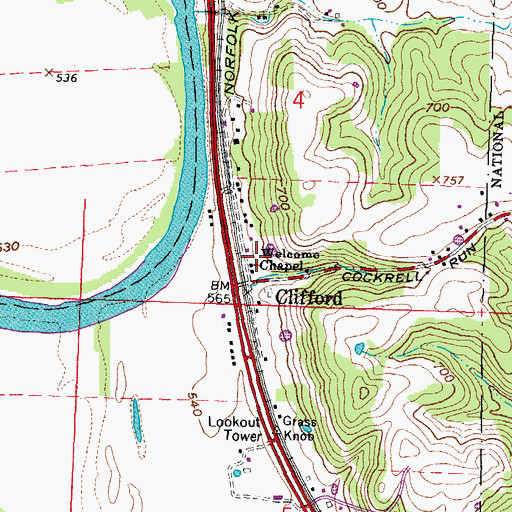 Topographic Map of Welcome Chapel, OH