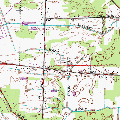 Topographic Map of Weot Ditch, OH