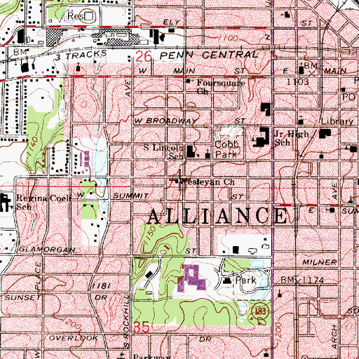 Topographic Map of Wesleyan Church, OH