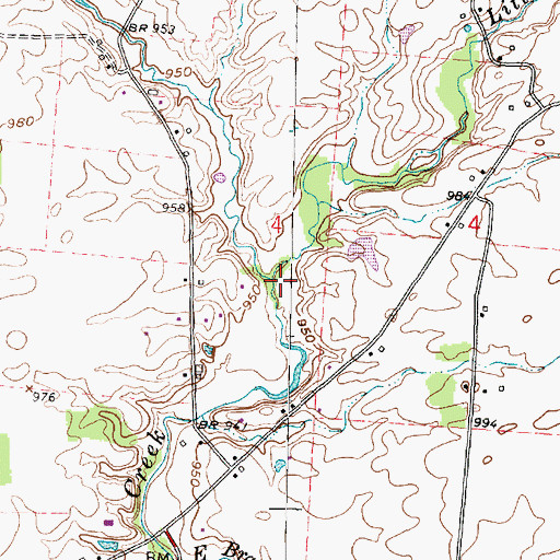 Topographic Map of West Branch Little Walnut Creek, OH