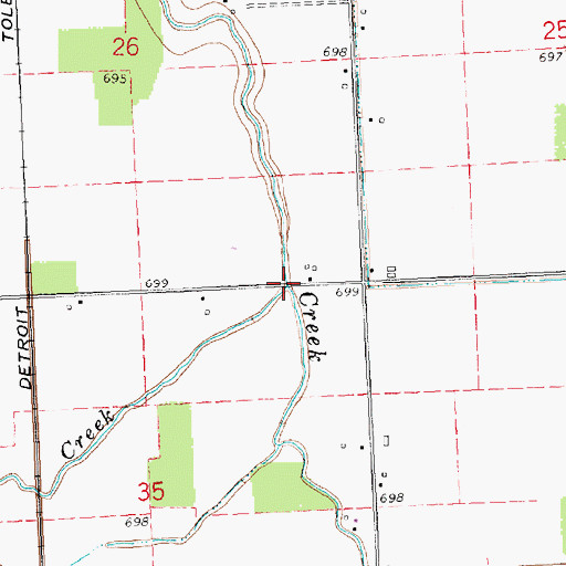 Topographic Map of West Creek, OH