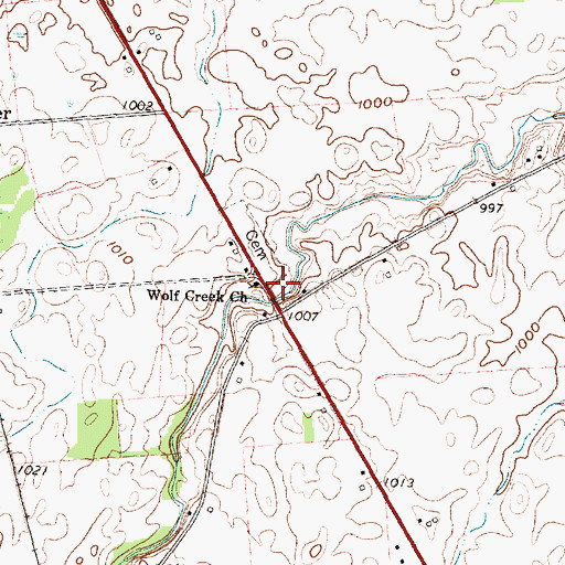 Topographic Map of West Creek Church, OH