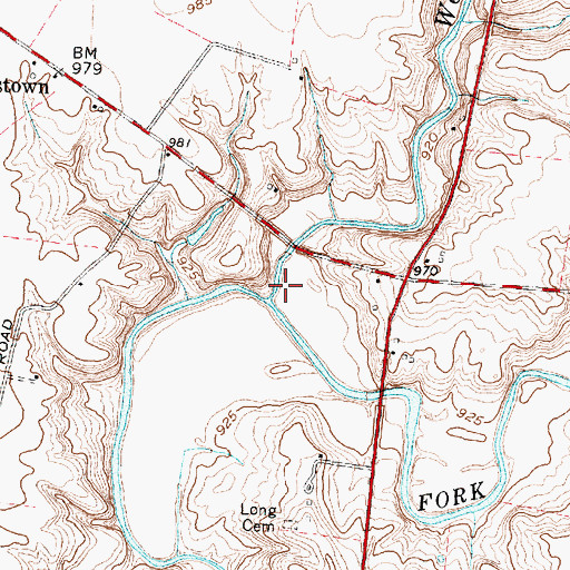 Topographic Map of West Fork East Fork Little Miami River, OH