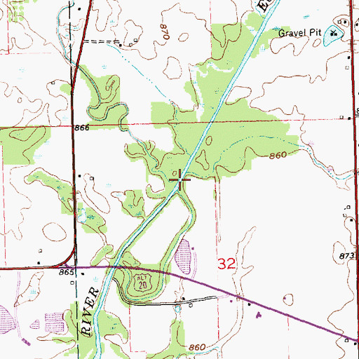 Topographic Map of West Branch Saint Joseph River, OH