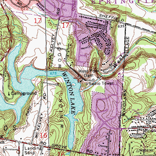 Topographic Map of West Fork Dam, OH