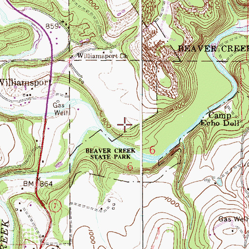 Topographic Map of West Fork Little Beaver Creek, OH