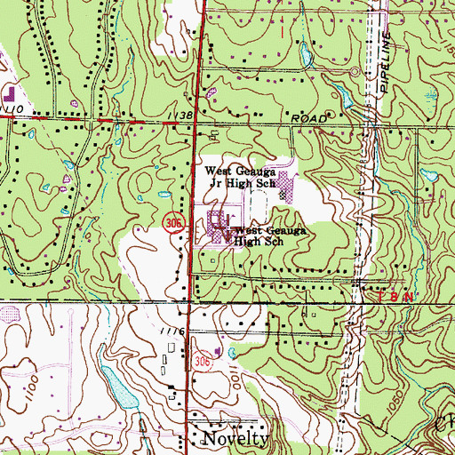 Topographic Map of West Geauga High School, OH