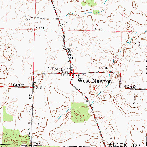 Topographic Map of West Newton, OH