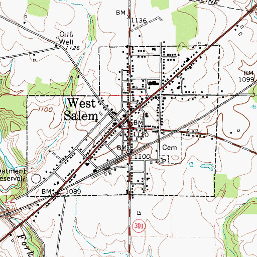 Topographic Map of West Salem, OH