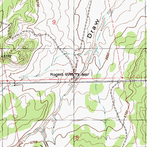 Topographic Map of Rogers Well, AZ