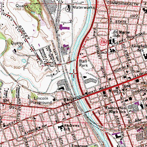 Topographic Map of West Sippo Creek, OH