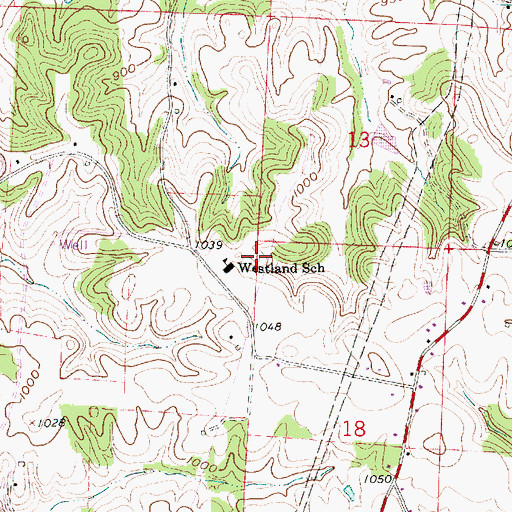 Topographic Map of Westland School, OH