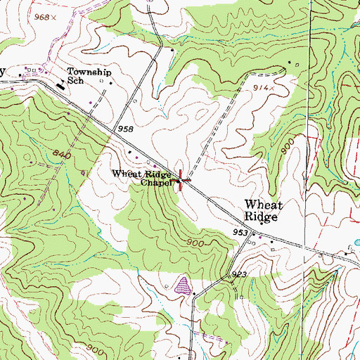 Topographic Map of Wheat Ridge Chapel, OH