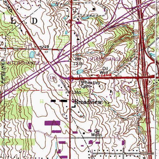 Topographic Map of Wheatley Cemetery, OH