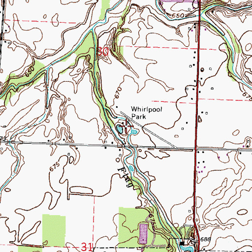 Topographic Map of Whirlpool Park, OH