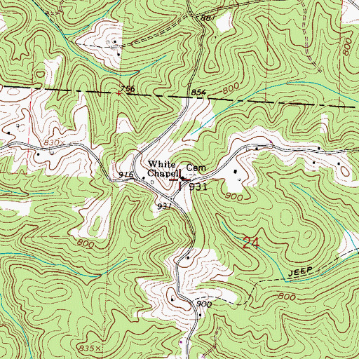 Topographic Map of White Chapel, OH