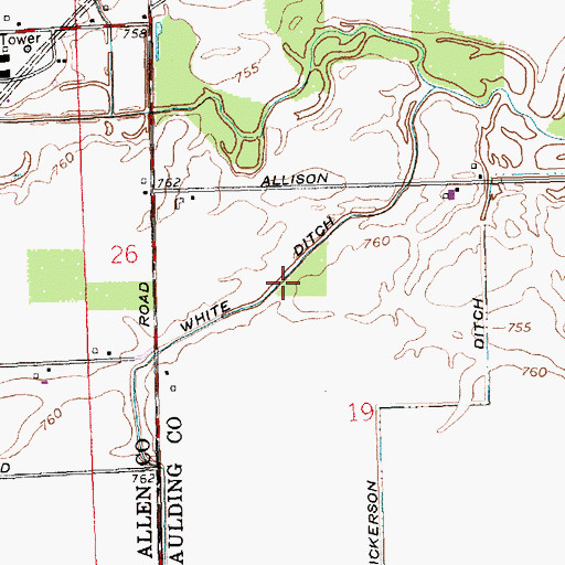 Topographic Map of White Ditch, OH