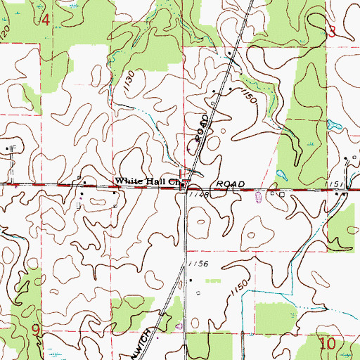 Topographic Map of White Hall Church, OH