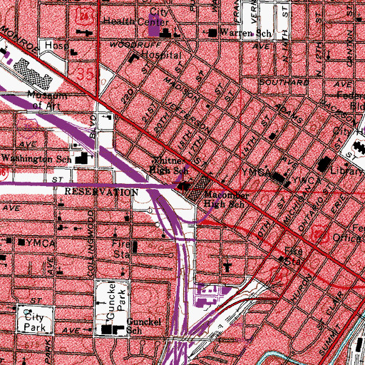 Topographic Map of Whitner High School, OH