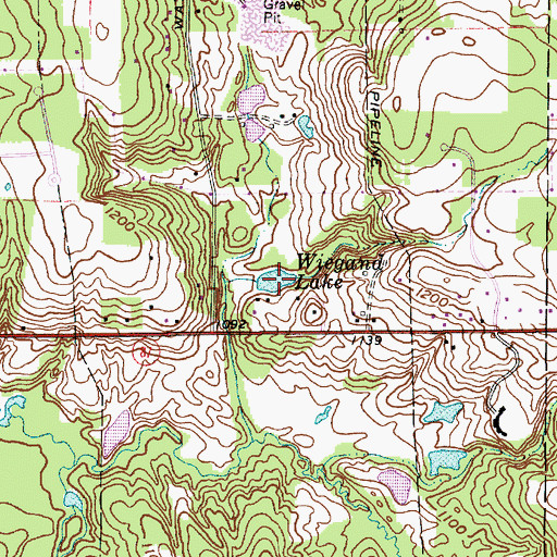 Topographic Map of Wiegand Lake, OH
