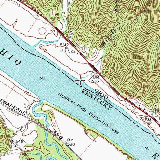 Topographic Map of Wikoff Run, OH