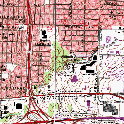 Topographic Map of Wilbeth Arlington Park, OH