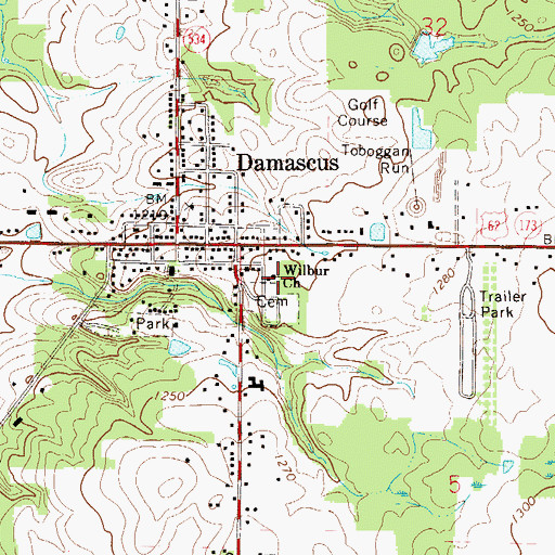 Topographic Map of Wilbur Church, OH