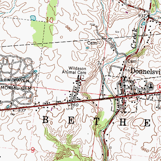 Topographic Map of Wildason Animal Cemetery, OH