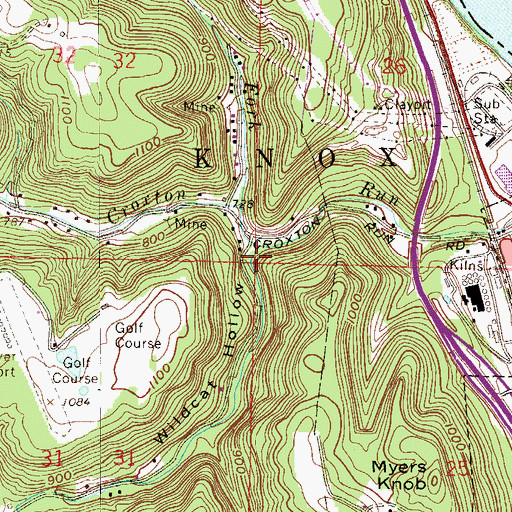 Topographic Map of Wildcat Hollow, OH