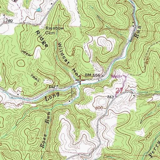 Topographic Map of Wildcat Hollow, OH