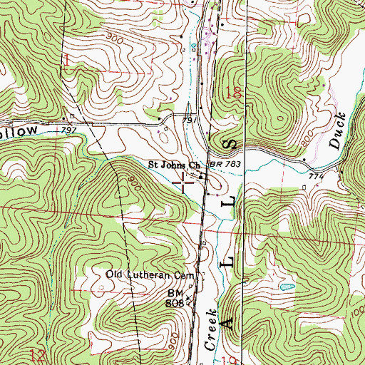 Topographic Map of Wildcat Hollow, OH