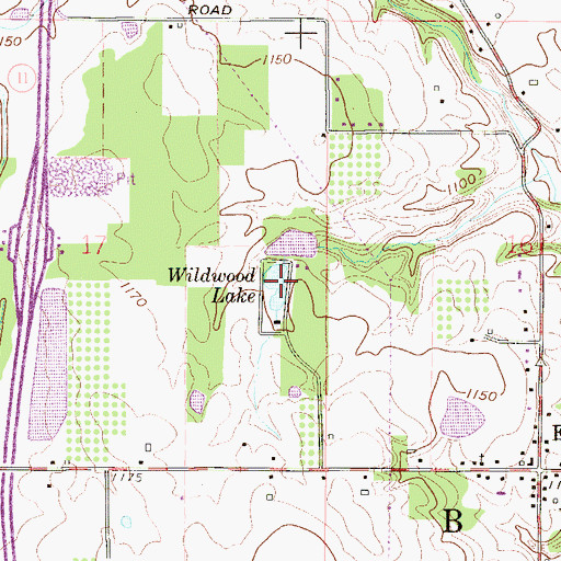 Topographic Map of Wildwood Lake, OH