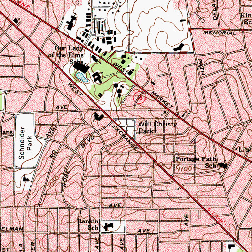 Topographic Map of Will Christy Park, OH