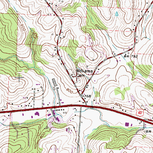 Topographic Map of Williams Cemetery, OH