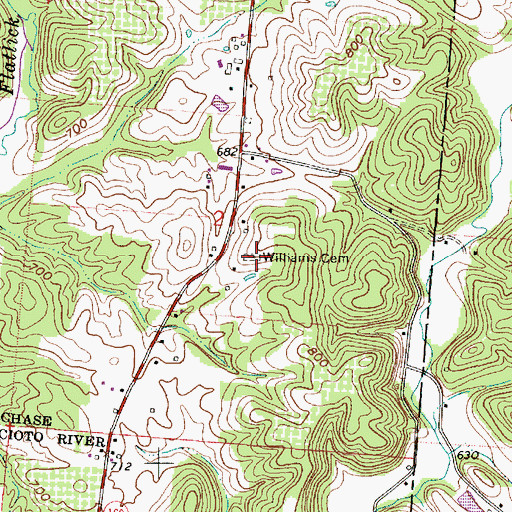 Topographic Map of Williams Cemetery, OH