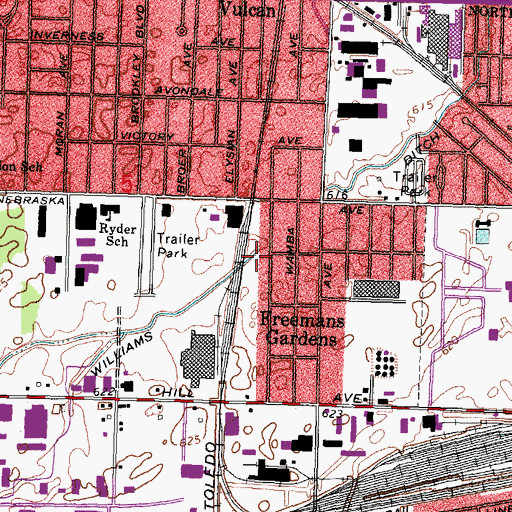 Topographic Map of Williams Ditch, OH