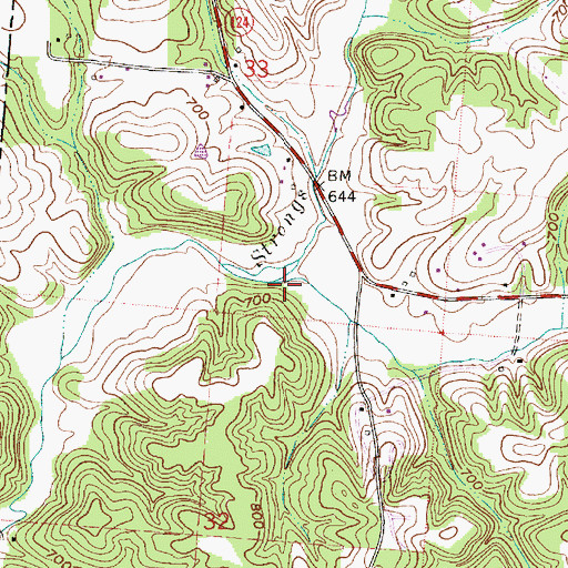 Topographic Map of Williams Run, OH