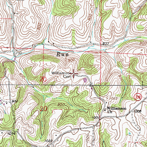Topographic Map of Williamson Cemetery, OH