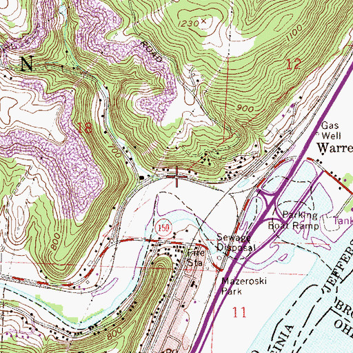 Topographic Map of Williamson Run, OH