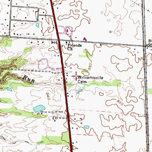 Topographic Map of Williamsville Cemetery, OH