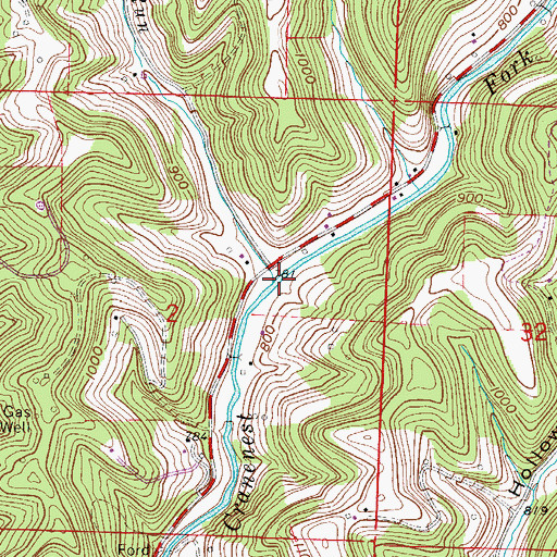 Topographic Map of Willison Run, OH