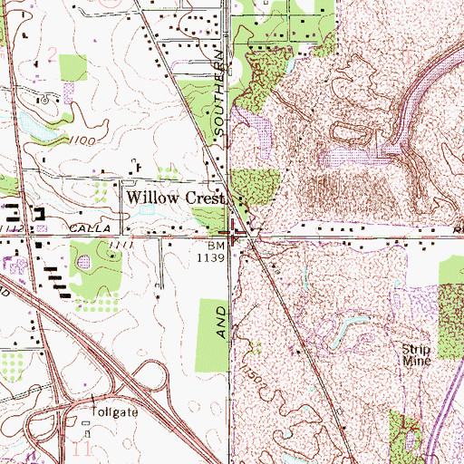 Topographic Map of Willow Crest, OH