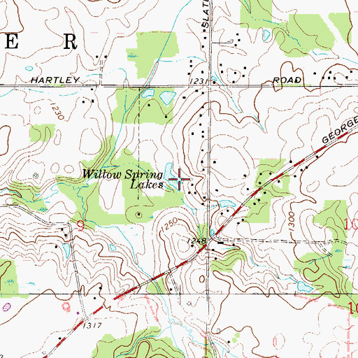 Topographic Map of Willow Spring Lakes, OH