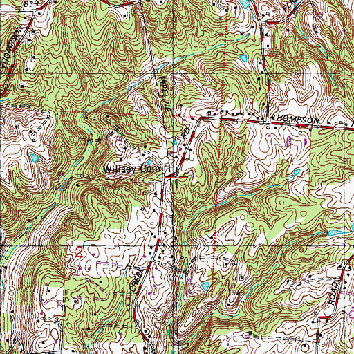 Topographic Map of Willsey Cemetery, OH