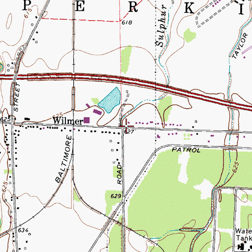 Topographic Map of Wilmer, OH