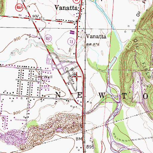 Topographic Map of Wilson Cemetery, OH