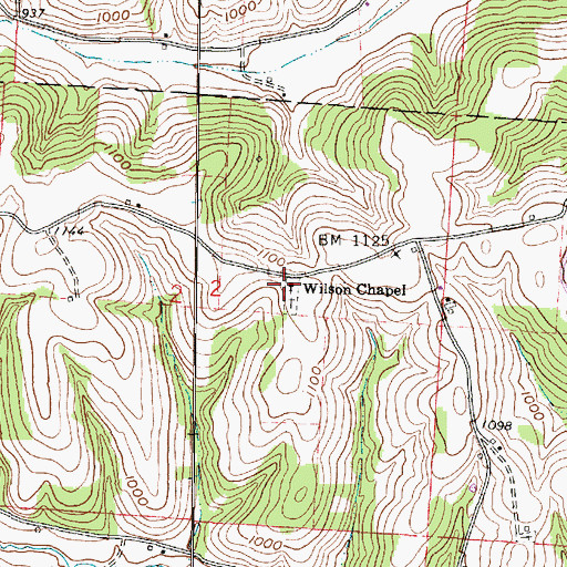 Topographic Map of Wilson Chapel, OH